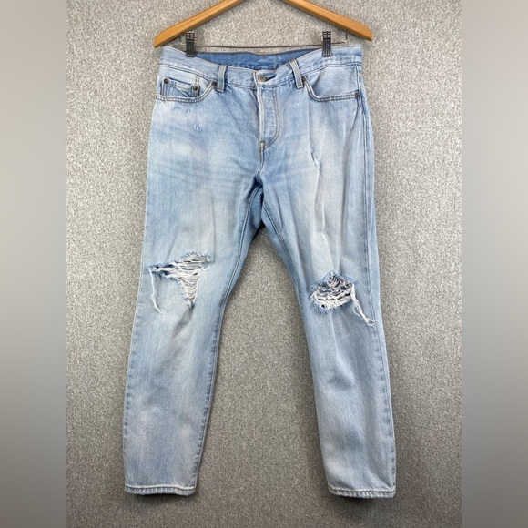 Levi’s 501 premium jeans size 28 customized & tapered light distressed button - Picture 1 of 12
